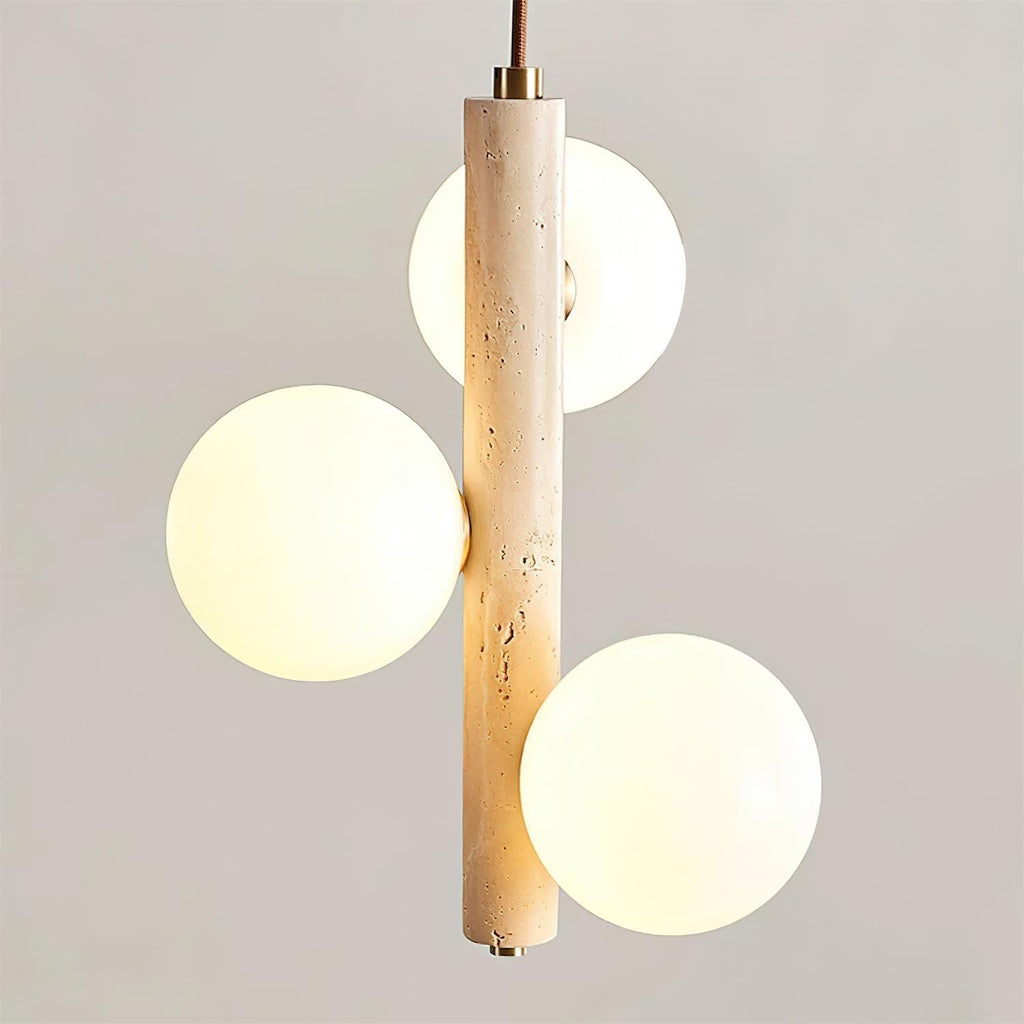 Suspension en verre opalin Viviana vue détail finition, lampe suspendue design – Klaross