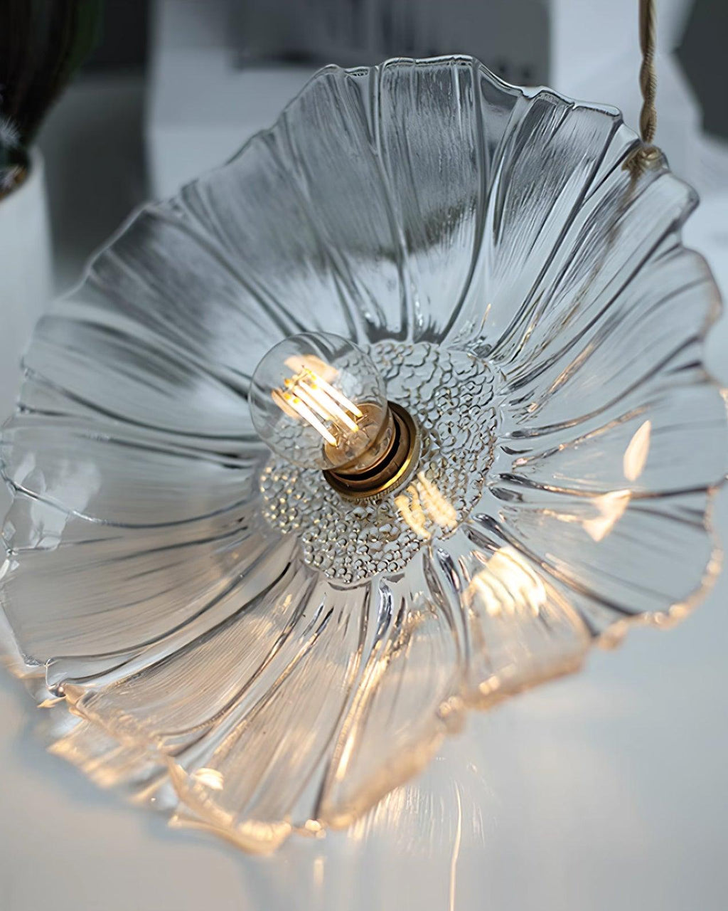 Suspension Wistéria vue d'ensemble en verre transparent – Klaross