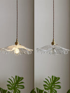 Suspension Wistéria détail abat-jour en verre transparent – Klaross