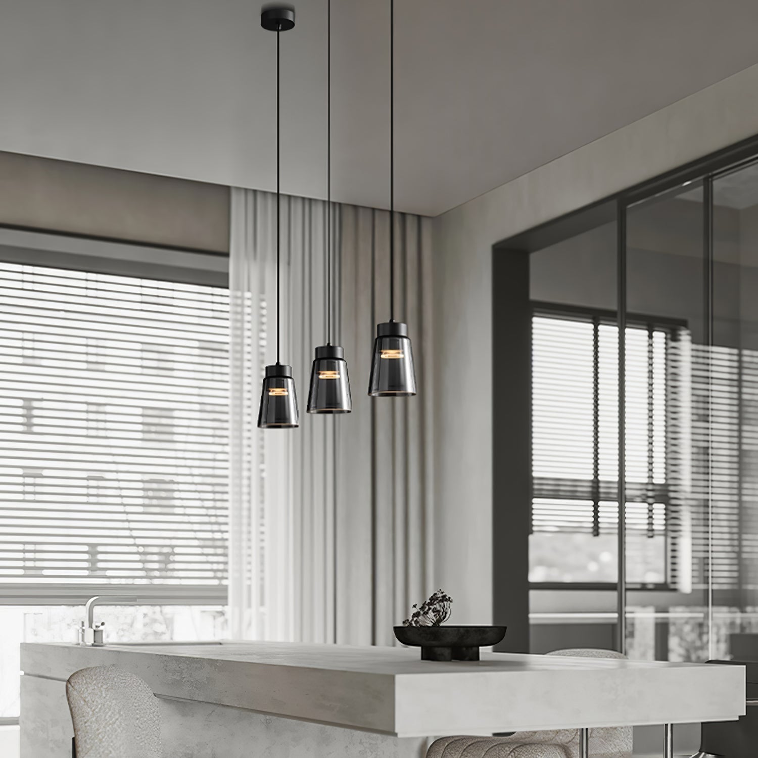 Suspension design GRAXO en verre – luminaire design salon – Klaross