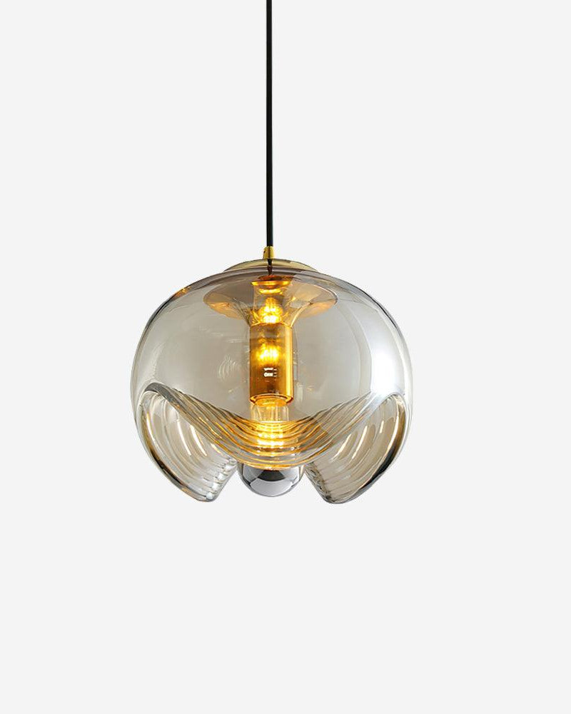 Suspension en verre transparent Miranda, luminaire design pour salon et entrée – Klaross