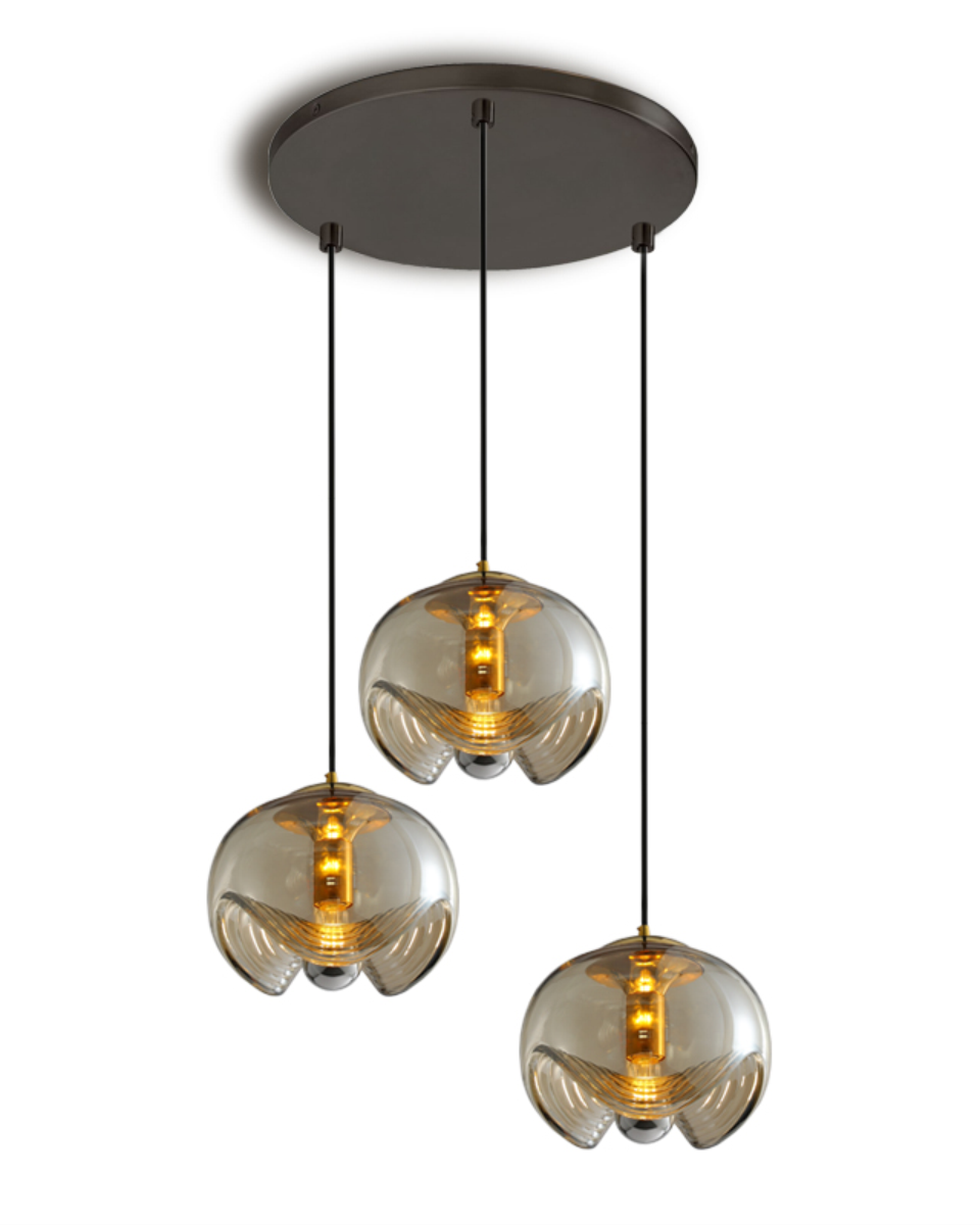 Suspension Miranda éclairage design en verre transparent – Klaross