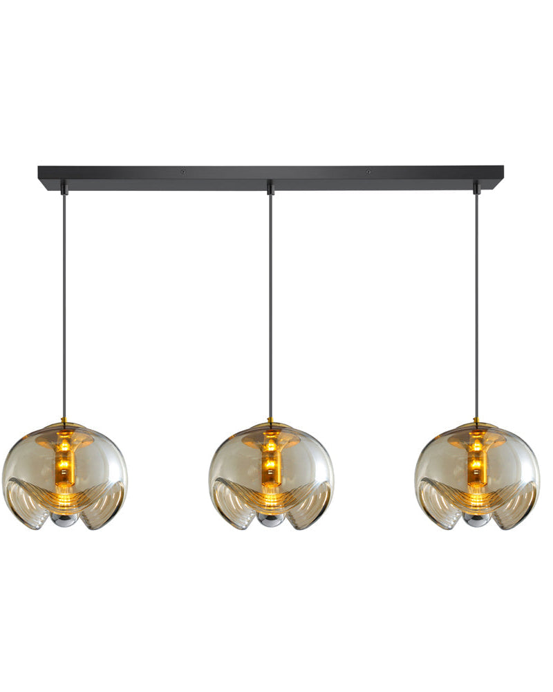 Suspension Miranda vue de profil en verre transparent – Klaross