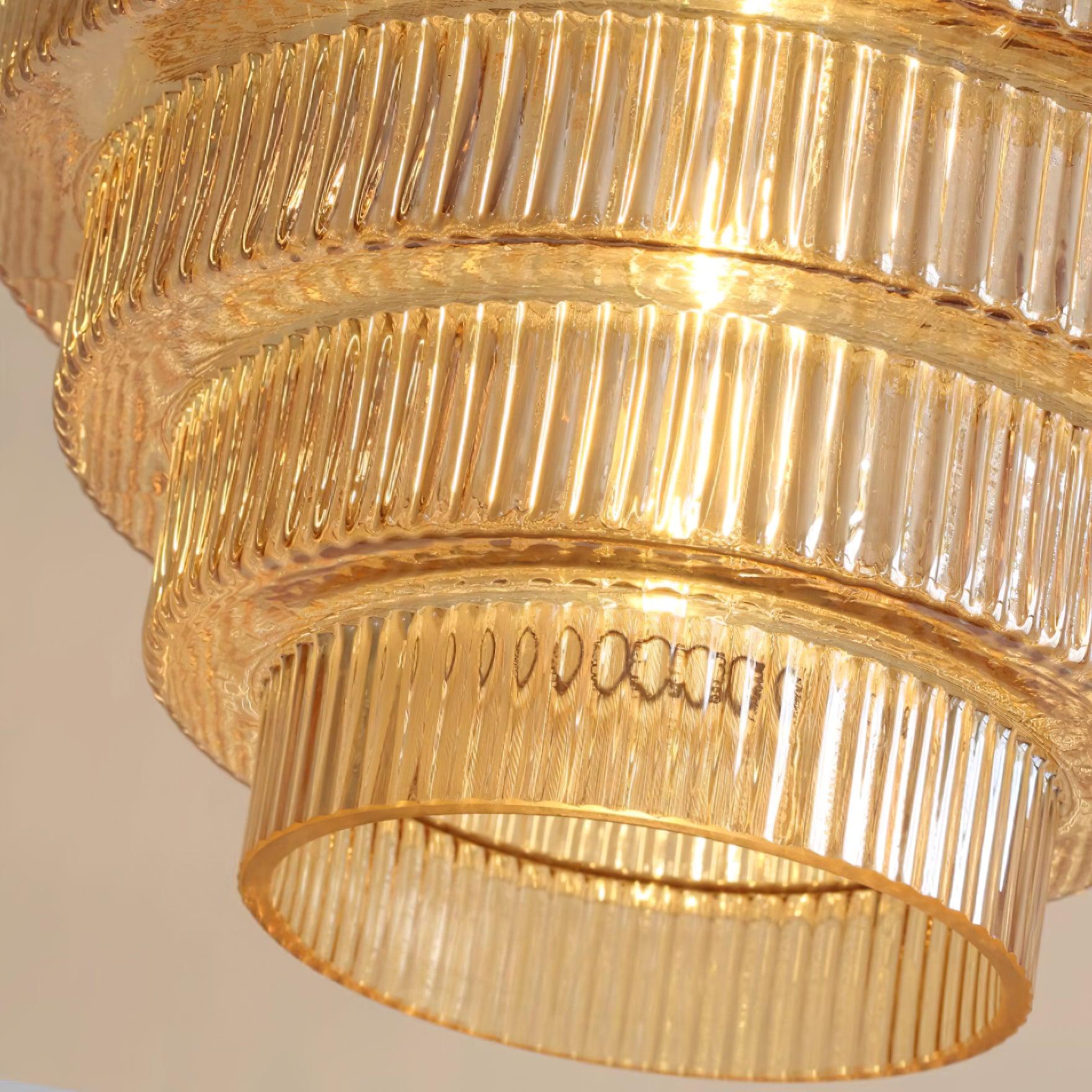 Suspension Kalinda en ambiance intérieure en verre strié – Klaross