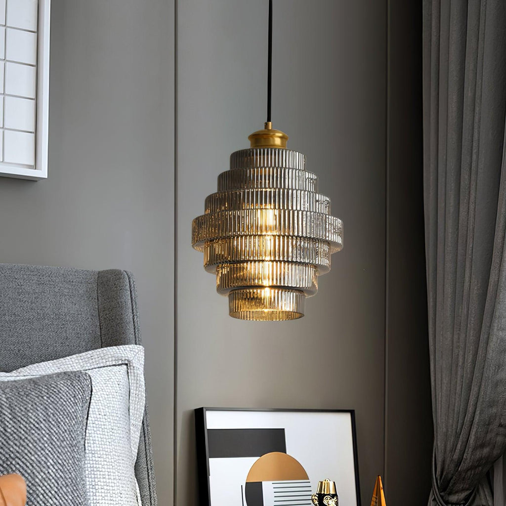 Suspension Kalinda suspension décorative en verre strié – Klaross