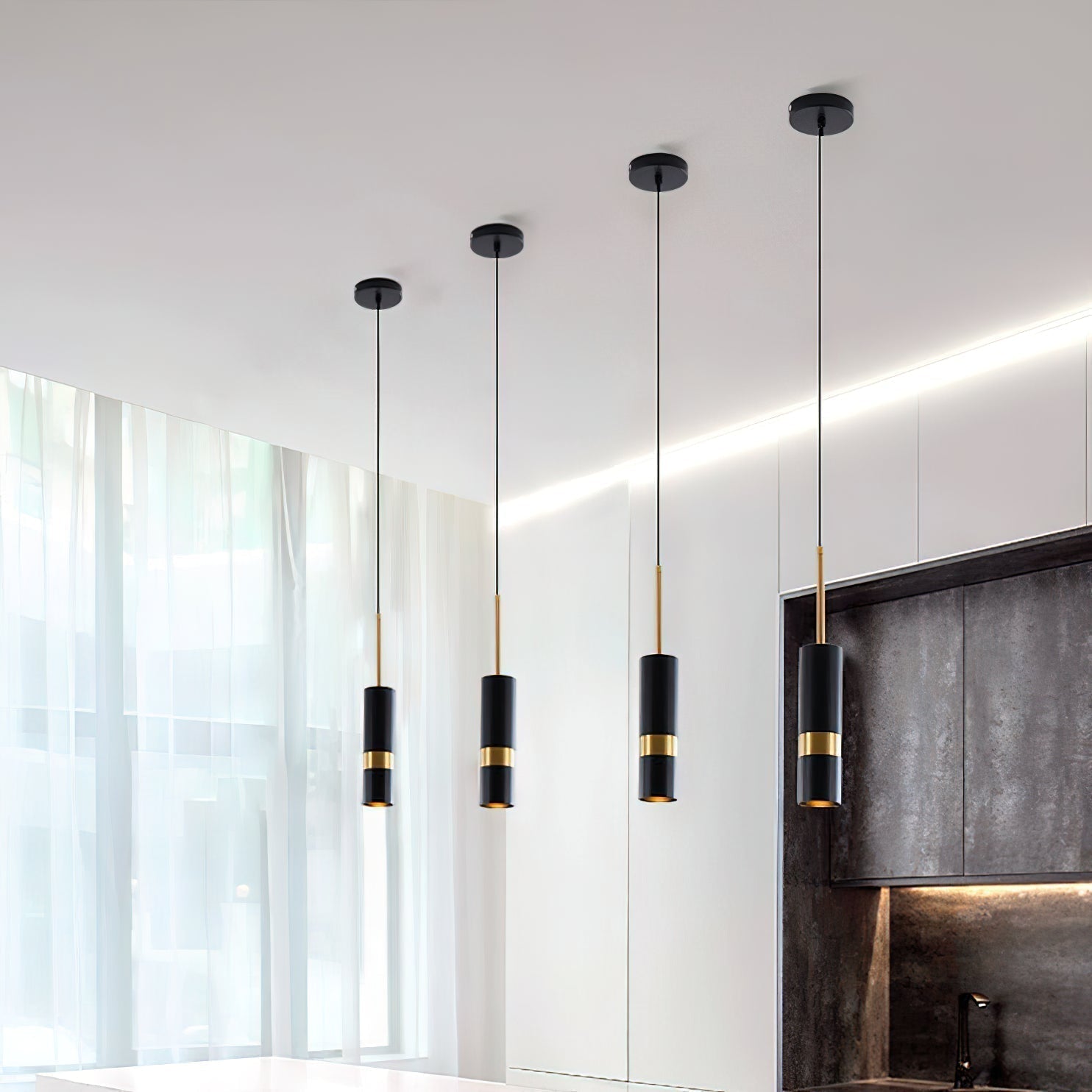 Suspension moderne ZAXON en aluminium – luminaire design cuisine – Klaross