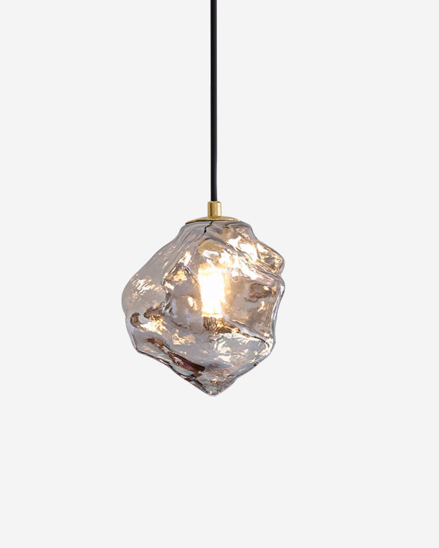 Suspension en verre ambré Diamanta, luminaire design pour salon et salle à manger – Klaross