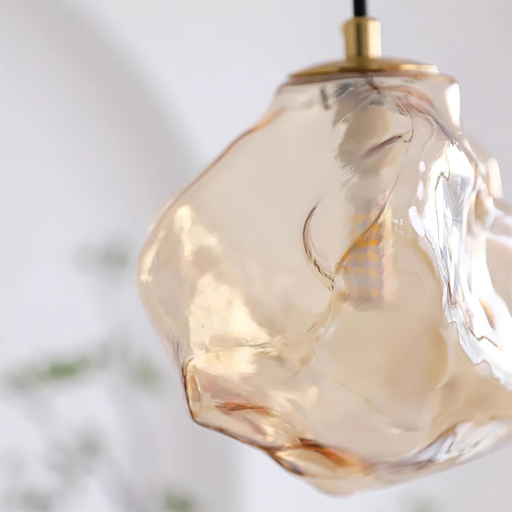 Suspension Diamanta ambiance chaleureuse en verre ambré – Klaross