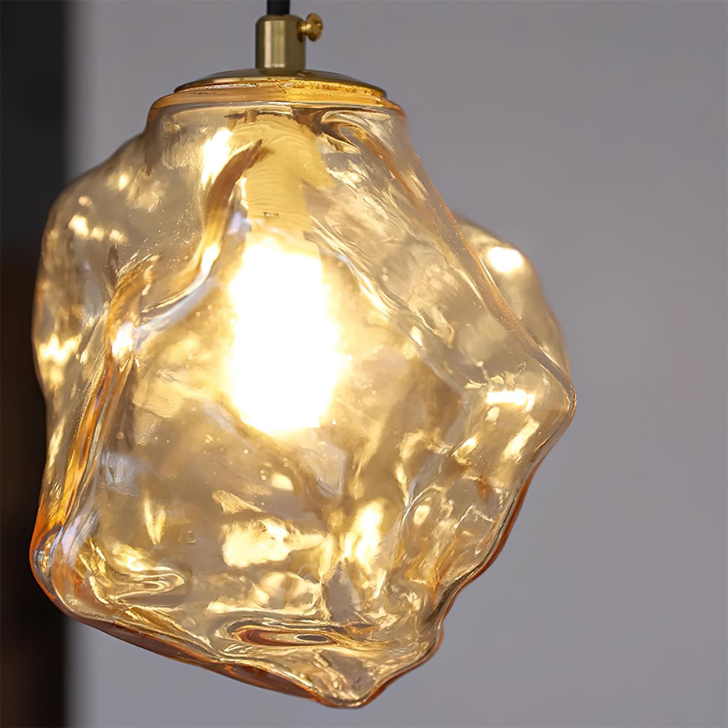 Suspension Diamanta éclairage design en verre ambré – Klaross
