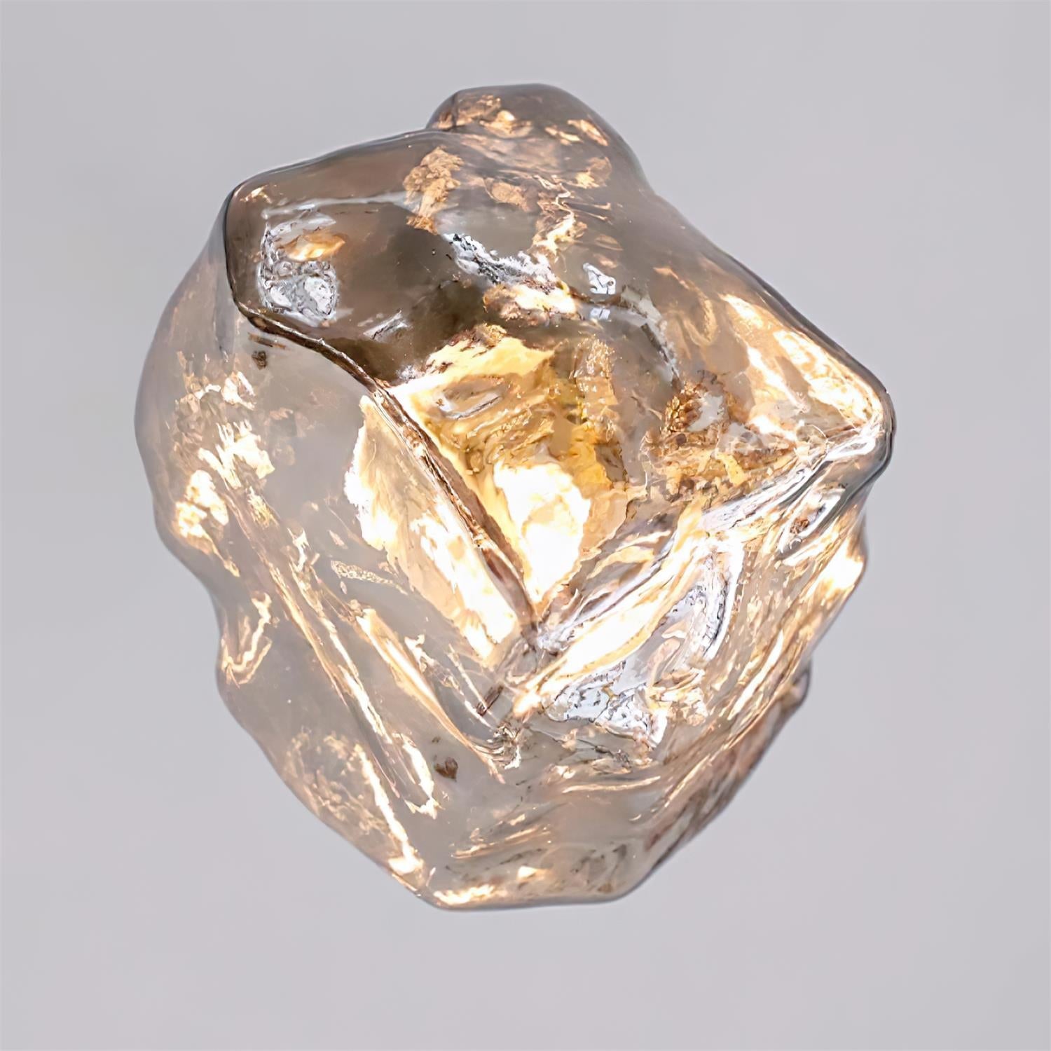 Suspension Diamanta vue de profil en verre ambré – Klaross
