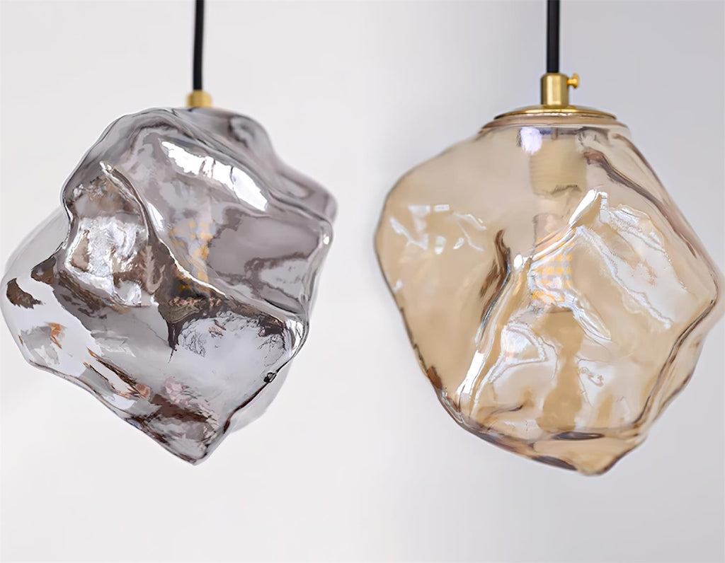 Suspension Diamanta détail matière verre en verre ambré – Klaross