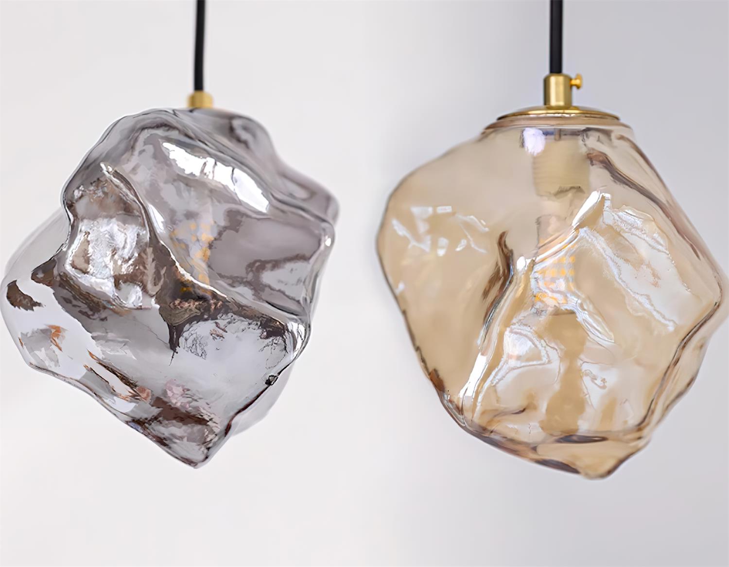 Suspension Diamanta détail matière verre en verre ambré – Klaross
