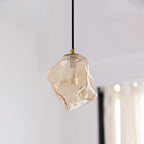 Suspension Diamanta détail abat-jour en verre ambré – Klaross