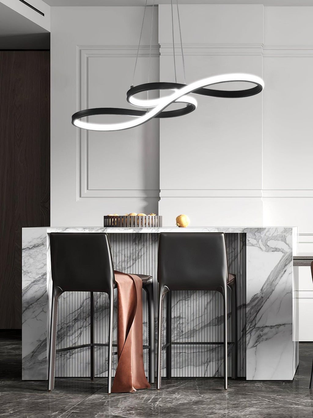 Suspension minimaliste EVOXE en aluminium – luminaire design salon – Klaross