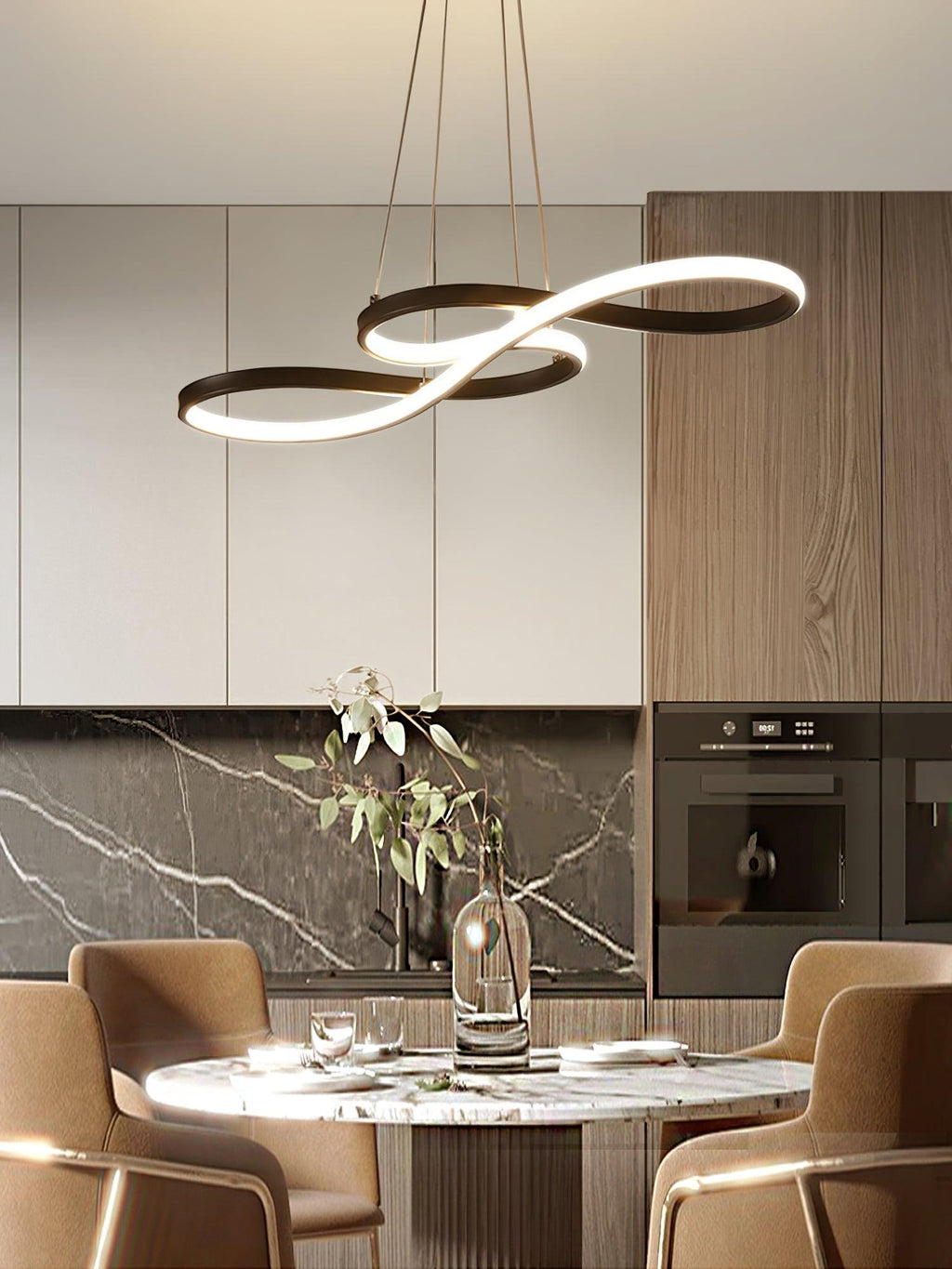 Suspension minimaliste EVOXE en aluminium – luminaire design salon – Klaross