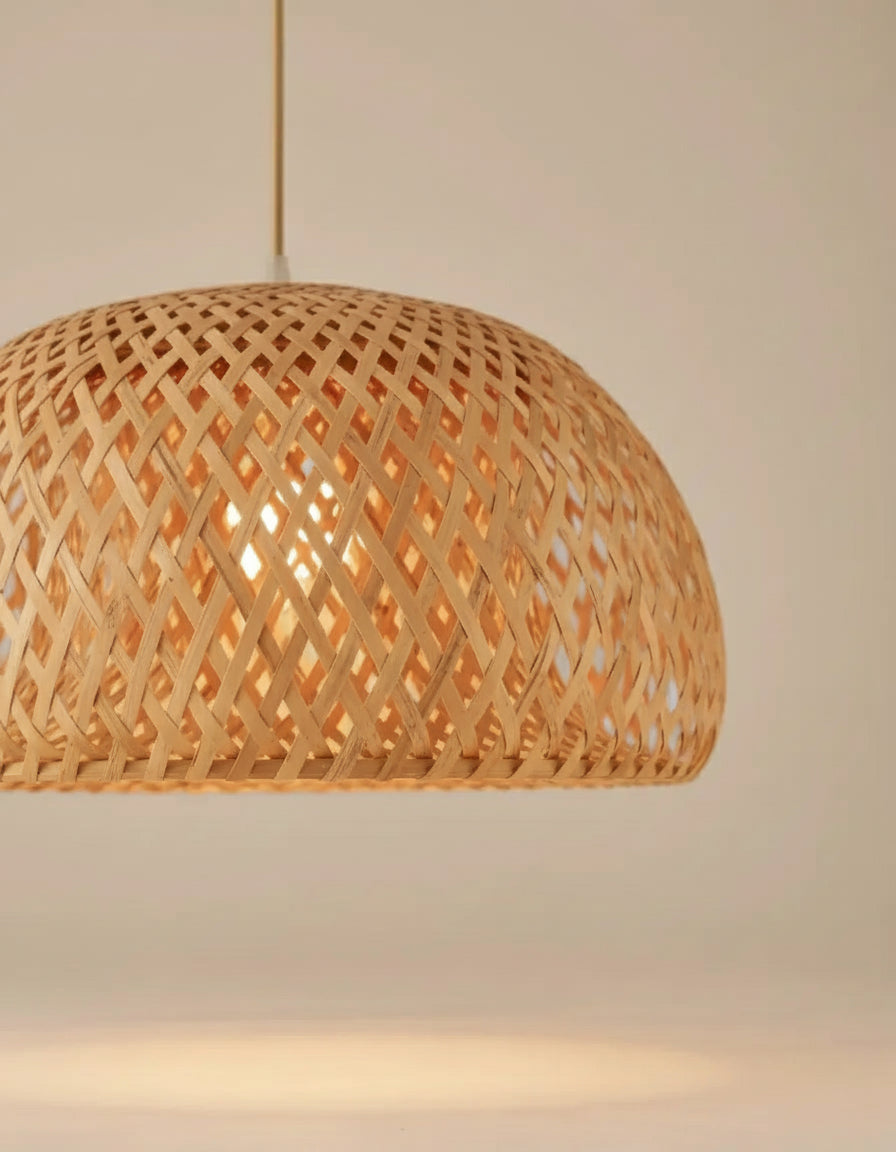 Lustre en rotin et osier pour chambre, salon et cuisine