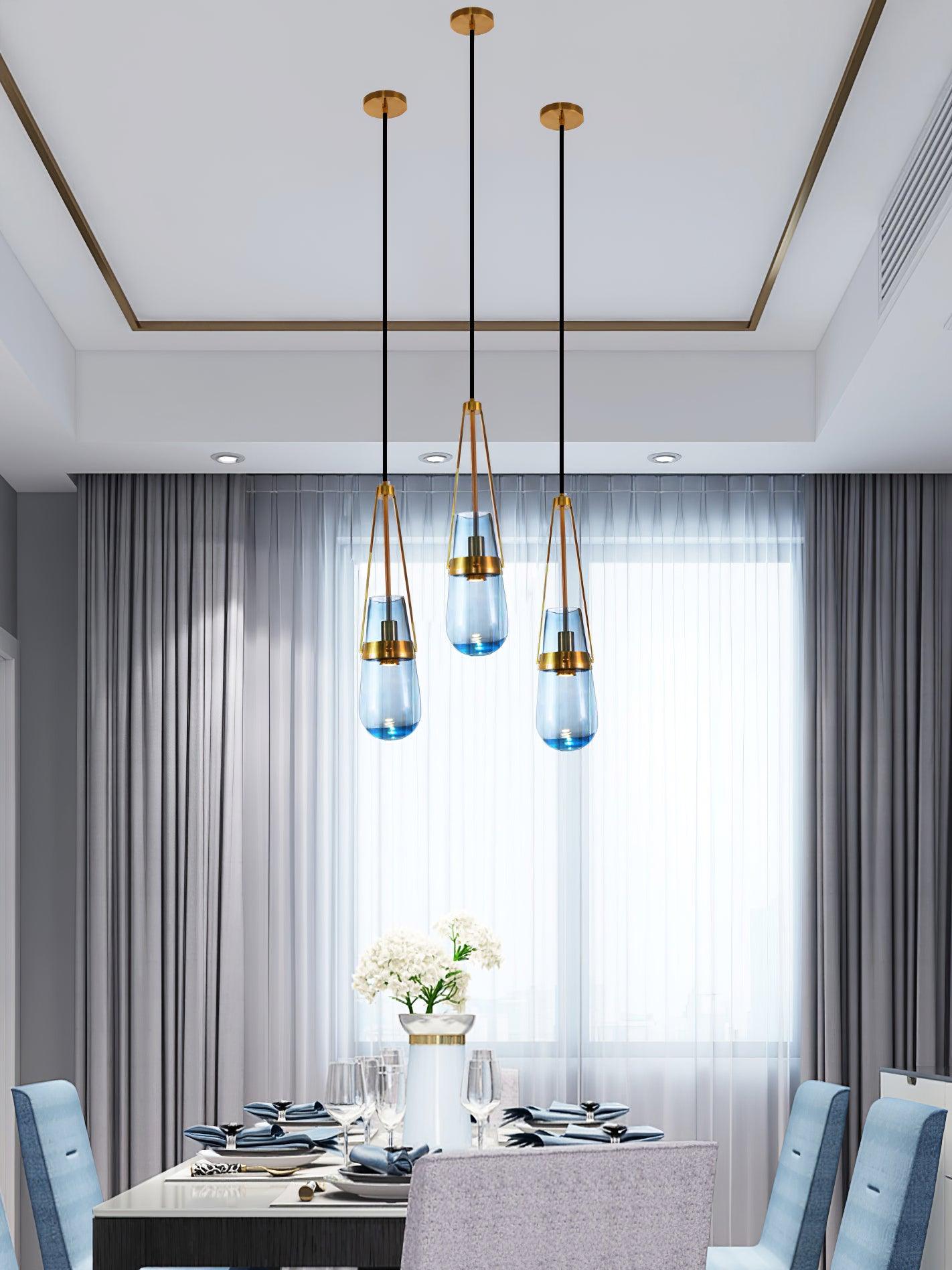 Suspension minimaliste DROXE en verre – luminaire design salon – Klaross