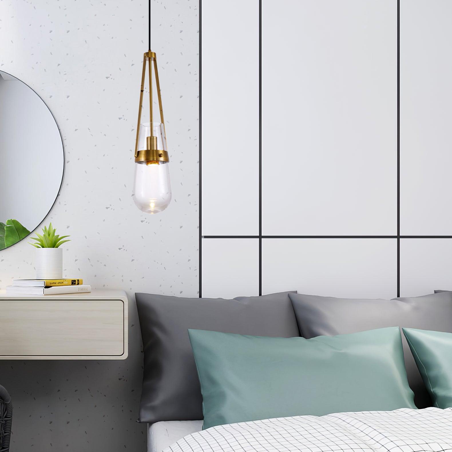 Suspension minimaliste DROXE en verre – luminaire design salon – Klaross