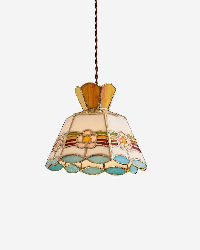 Suspension en vitrail Thaïs, luminaire design pour salle à manger et cuisine – Klaross