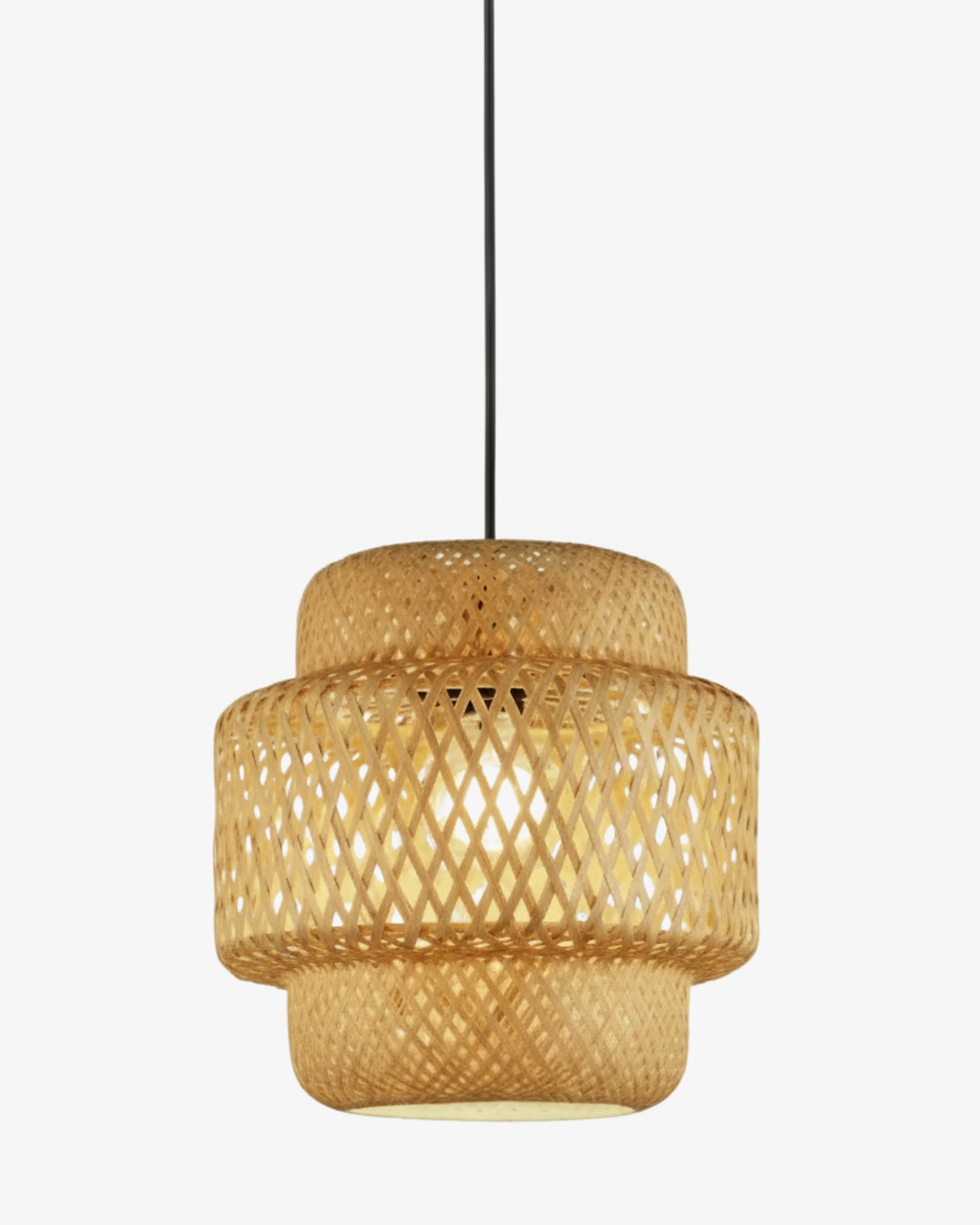 Suspension luminaire en rotin et osier 