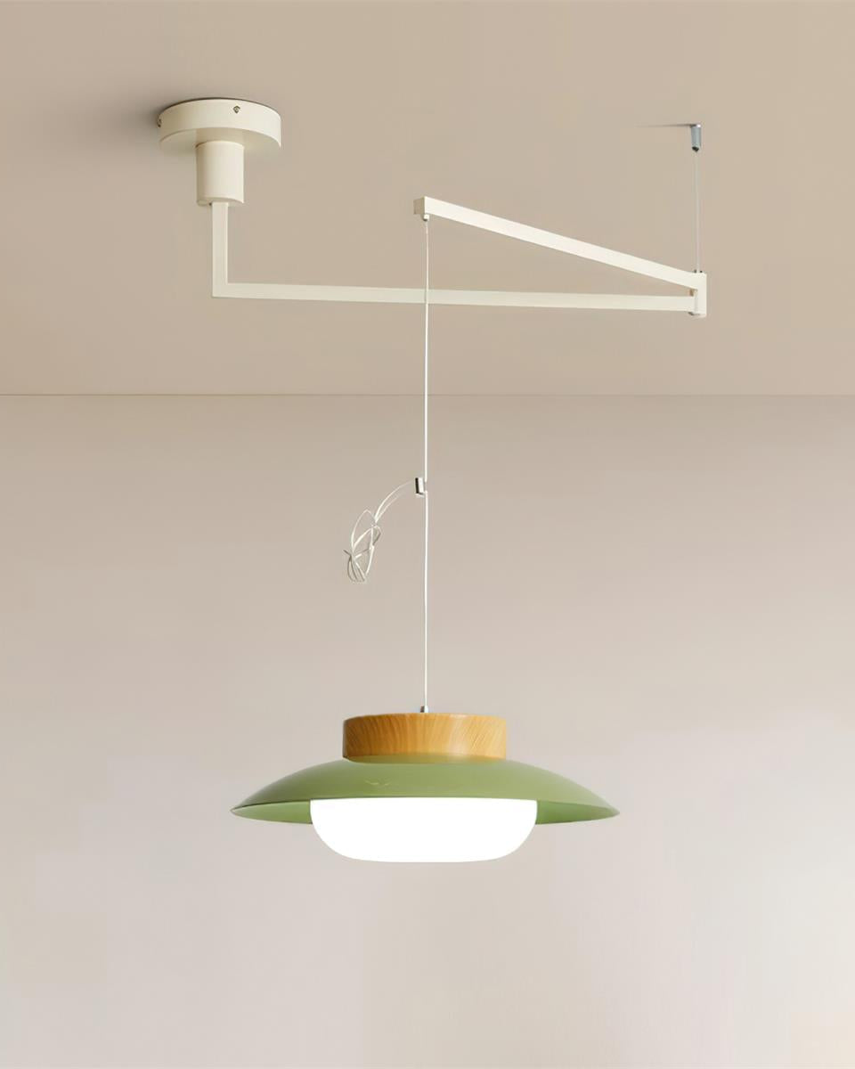 Suspension en verre opalin Hortense en ambiance, éclairage salon – Klaross