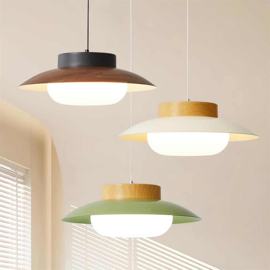 Suspension Hortense vue de profil en verre opalin – Klaross