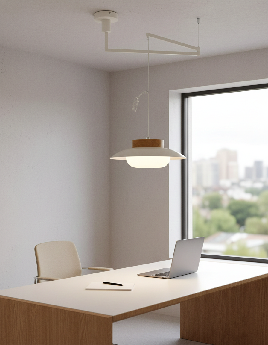 Suspension Hortense en ambiance intérieure en verre opalin – Klaross