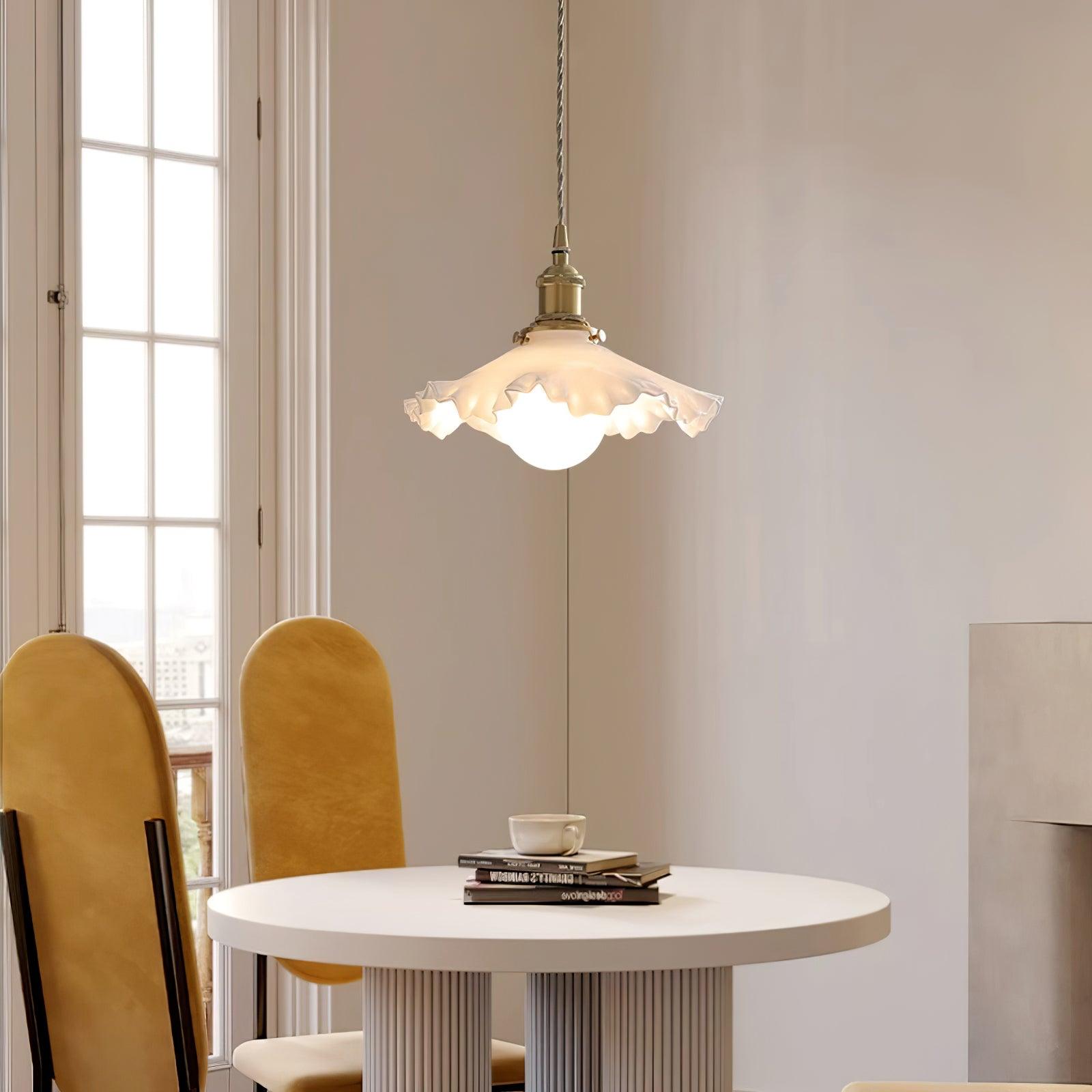 Suspension en verre Filigrane en ambiance, éclairage salle à manger – Klaross