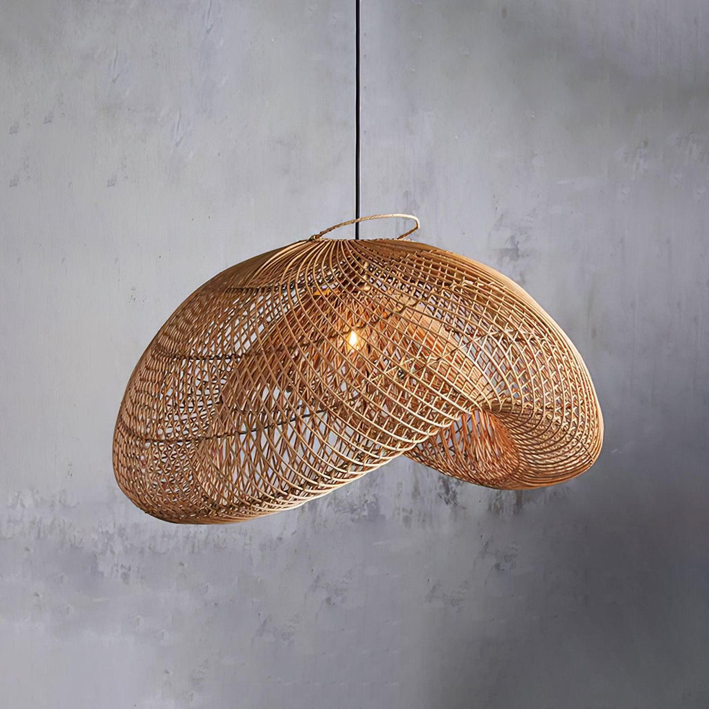 Suspension AVERO rotin éclairage naturel – Klaross