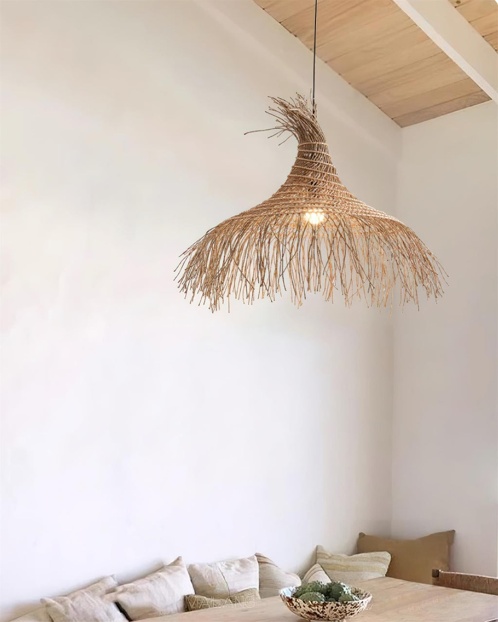 Suspension BOHEMA éclairage doux rotin – Klaross