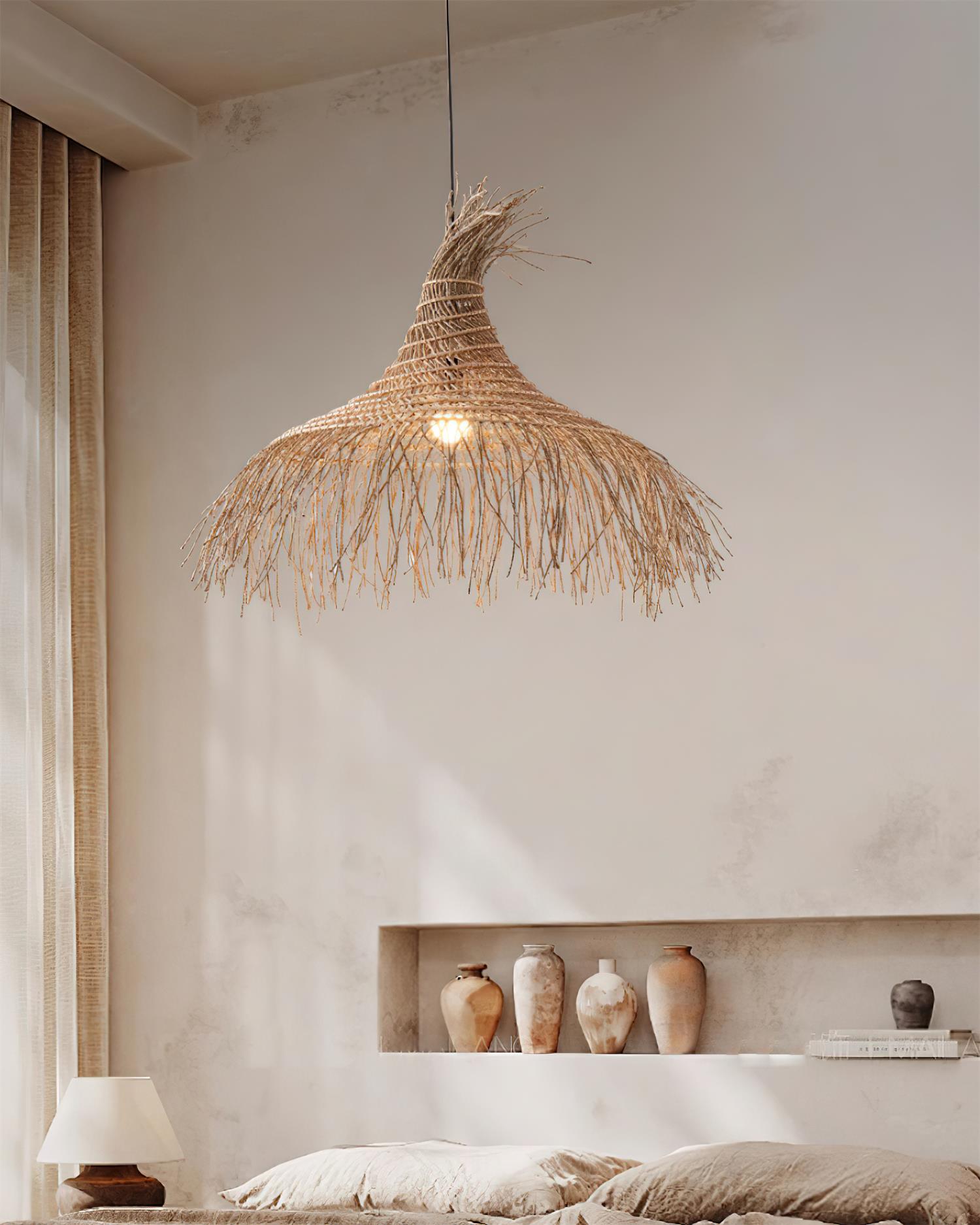 Suspension BOHEMA rotin éclairage salle à manger – Klaross