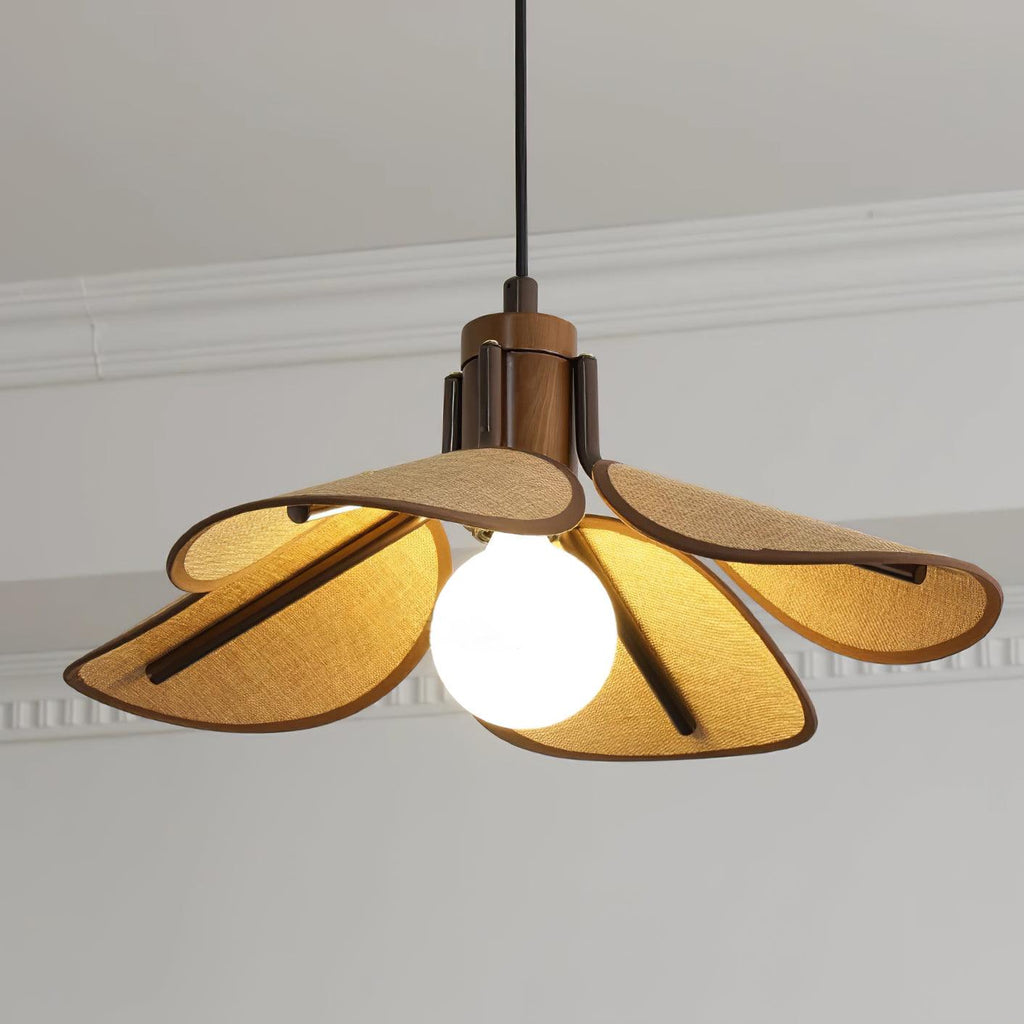 Suspension CALIRA rotin vue salon design – Klaross