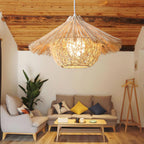 Suspension CHAPAN paille mise en situation salon – Klaross