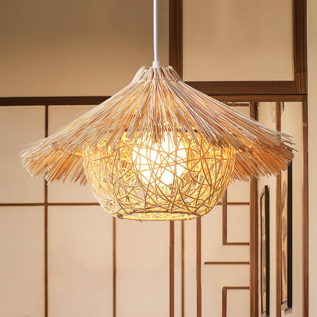 Suspension CHAPAN paille détail finition – Klaross