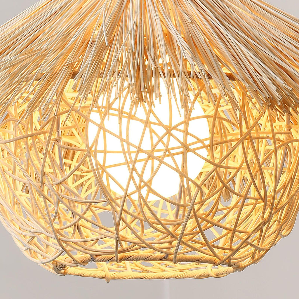 Suspension CHAPAN paille détail texture – Klaross