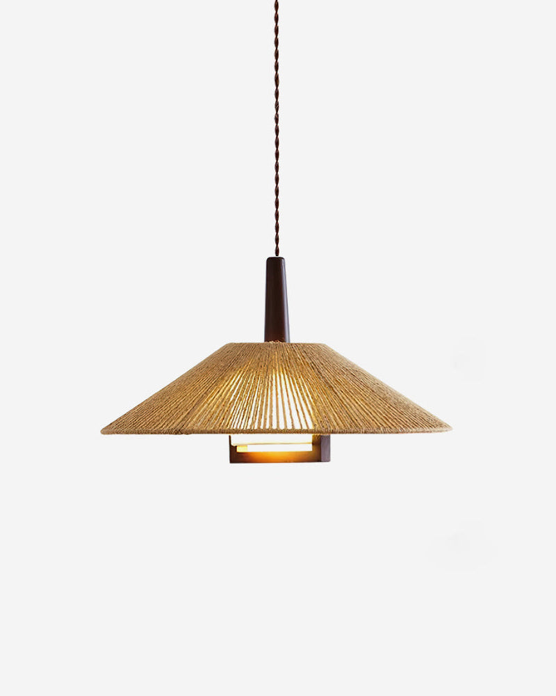 Suspension CONIRA rotin design – luminaire salon chambre – Klaross