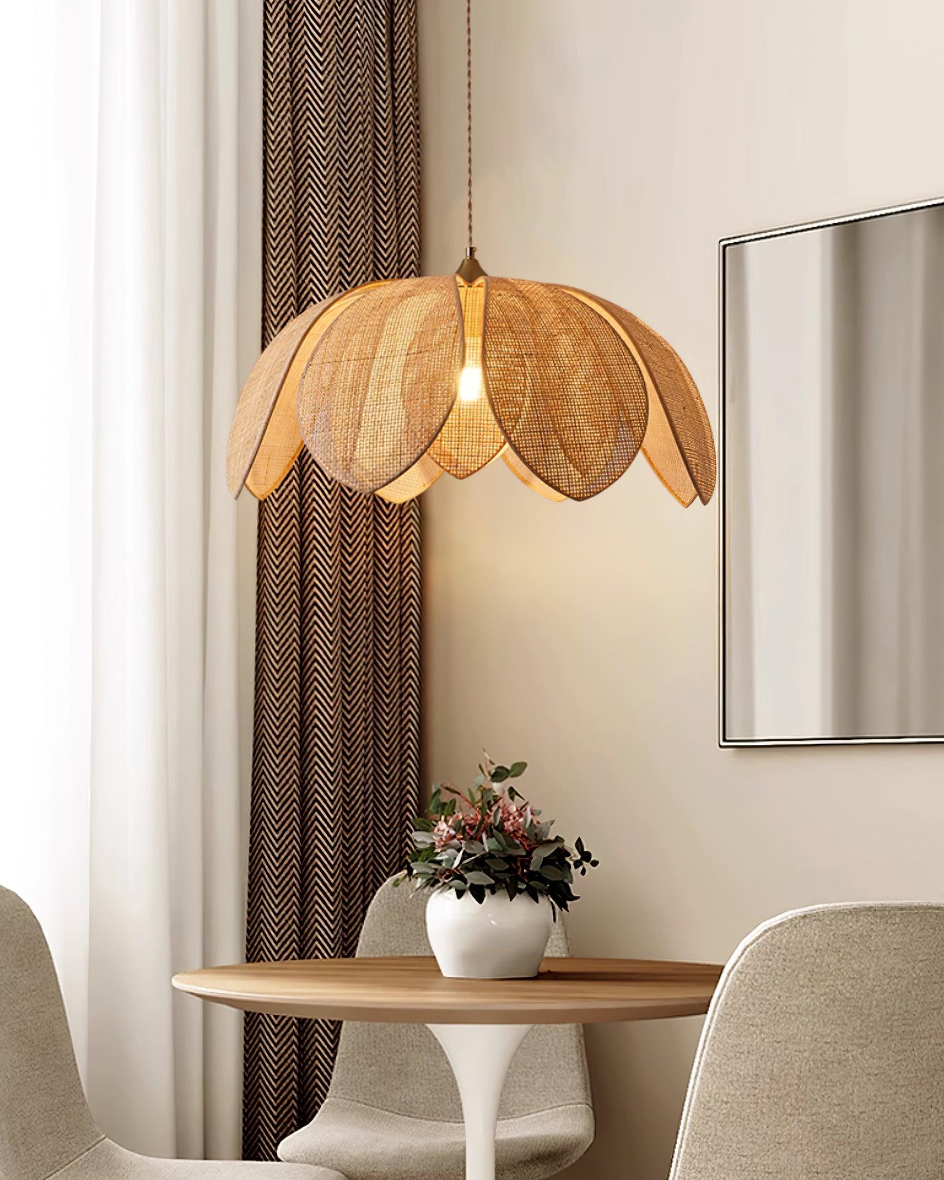 Suspension FIONA rotin vue ensemble – Klaross