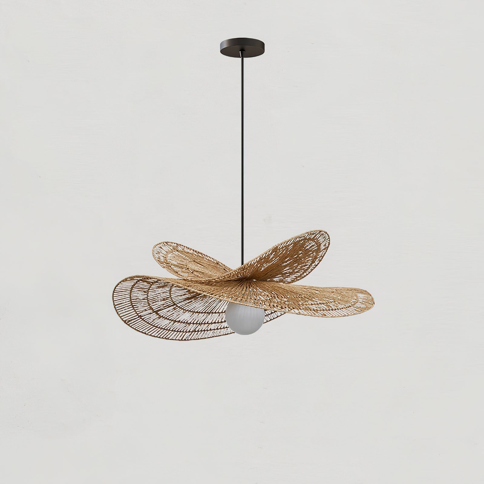 Suspension FLORA rotin détail abat-jour – Klaross