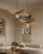 Suspension FLORA rotin détail texture – Klaross