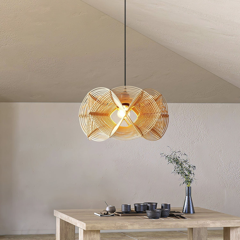 Suspension GOLVAR rotin détail finition – Klaross