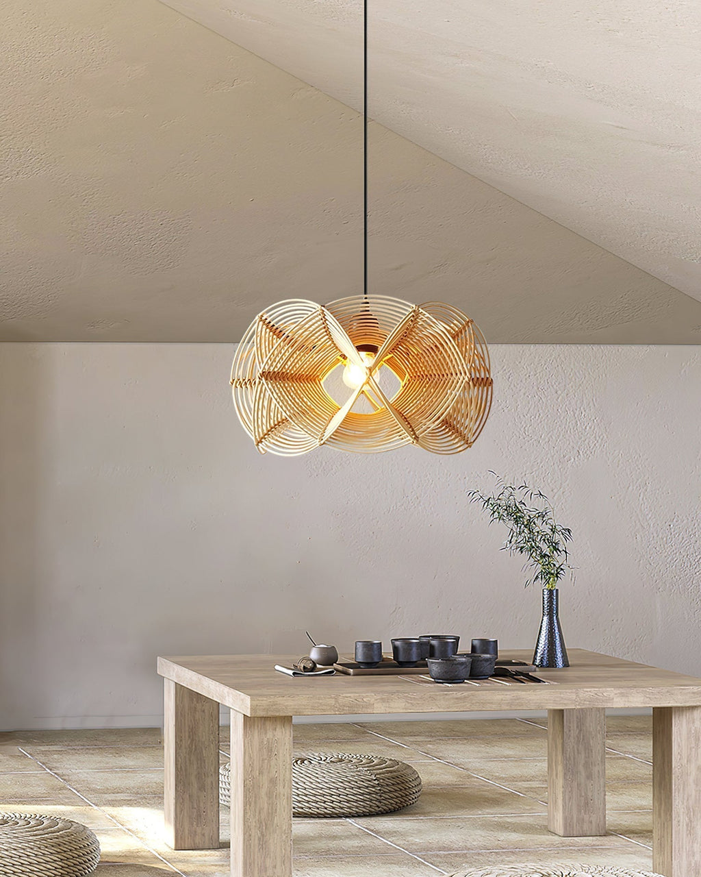 Suspension GOLVAR rotin luminaire salle à manger – Klaross