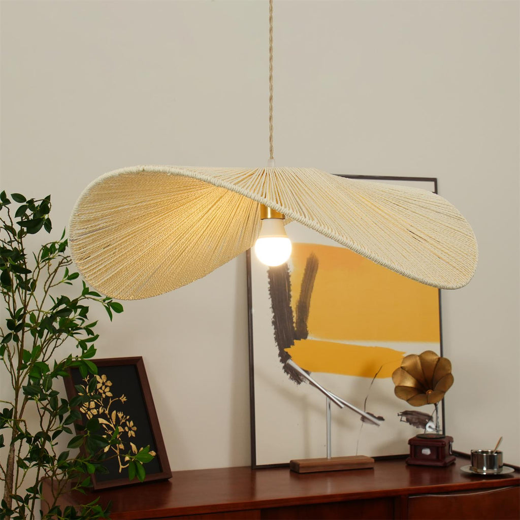 Suspension NATIRA paille détail finition – Klaross