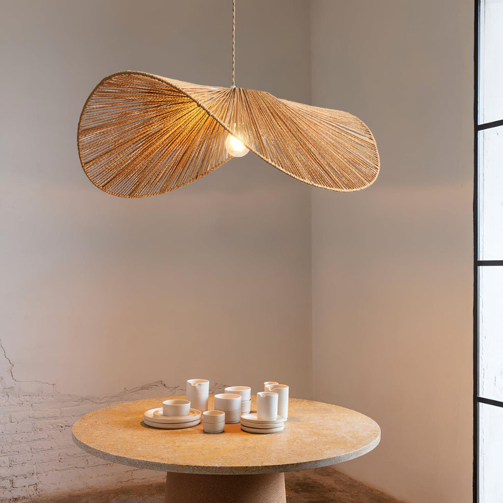 Suspension NATIRA paille détail texture – Klaross