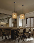 Suspension ORGANO rotin luminaire salle à manger – Klaross