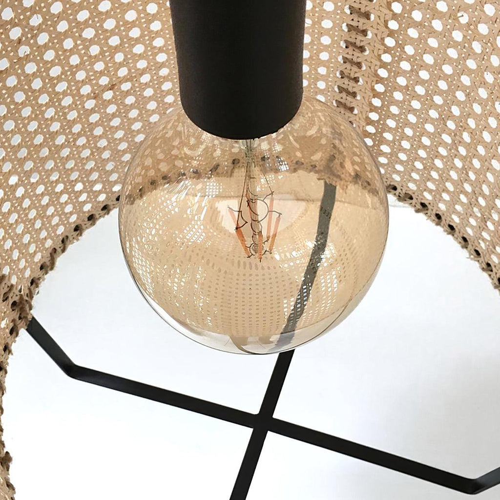 Suspension ORGANO rotin éclairage naturel salon – Klaross