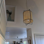 Suspension ORGANO luminaire rotin bohème – Klaross