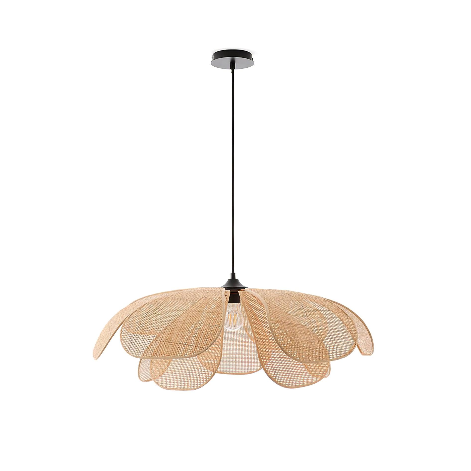 Suspension PELORA rotin éclairage naturel – Klaross