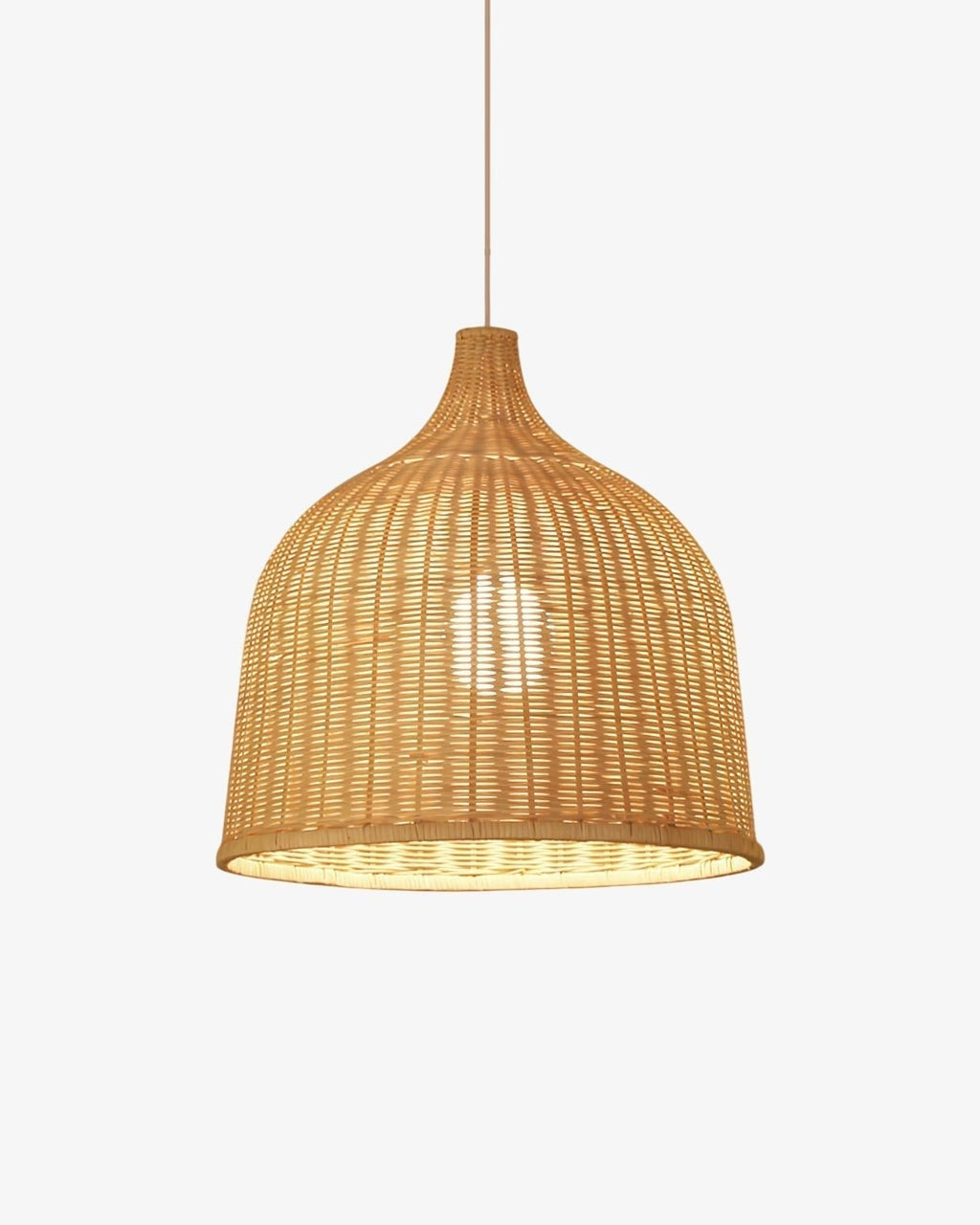 Suspension RUSTIA rotin rustique – luminaire design salon – Klaross