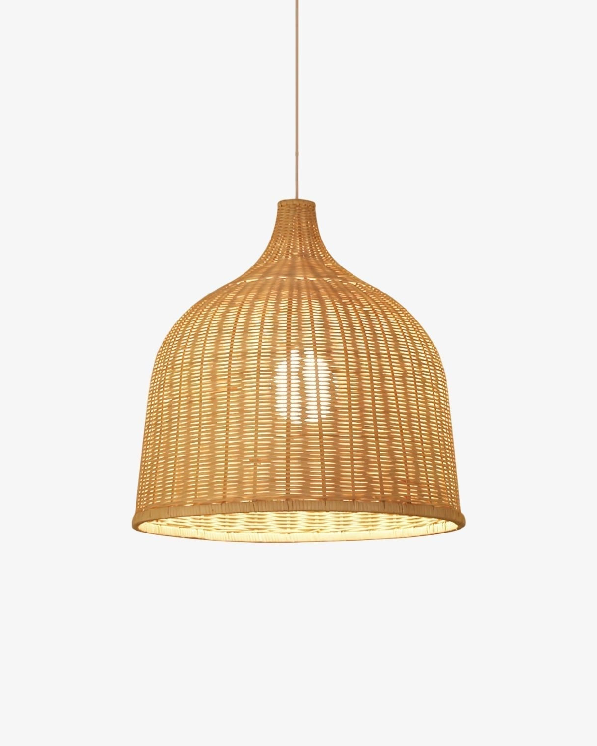 Suspension RUSTIA rotin rustique – luminaire design salon – Klaross
