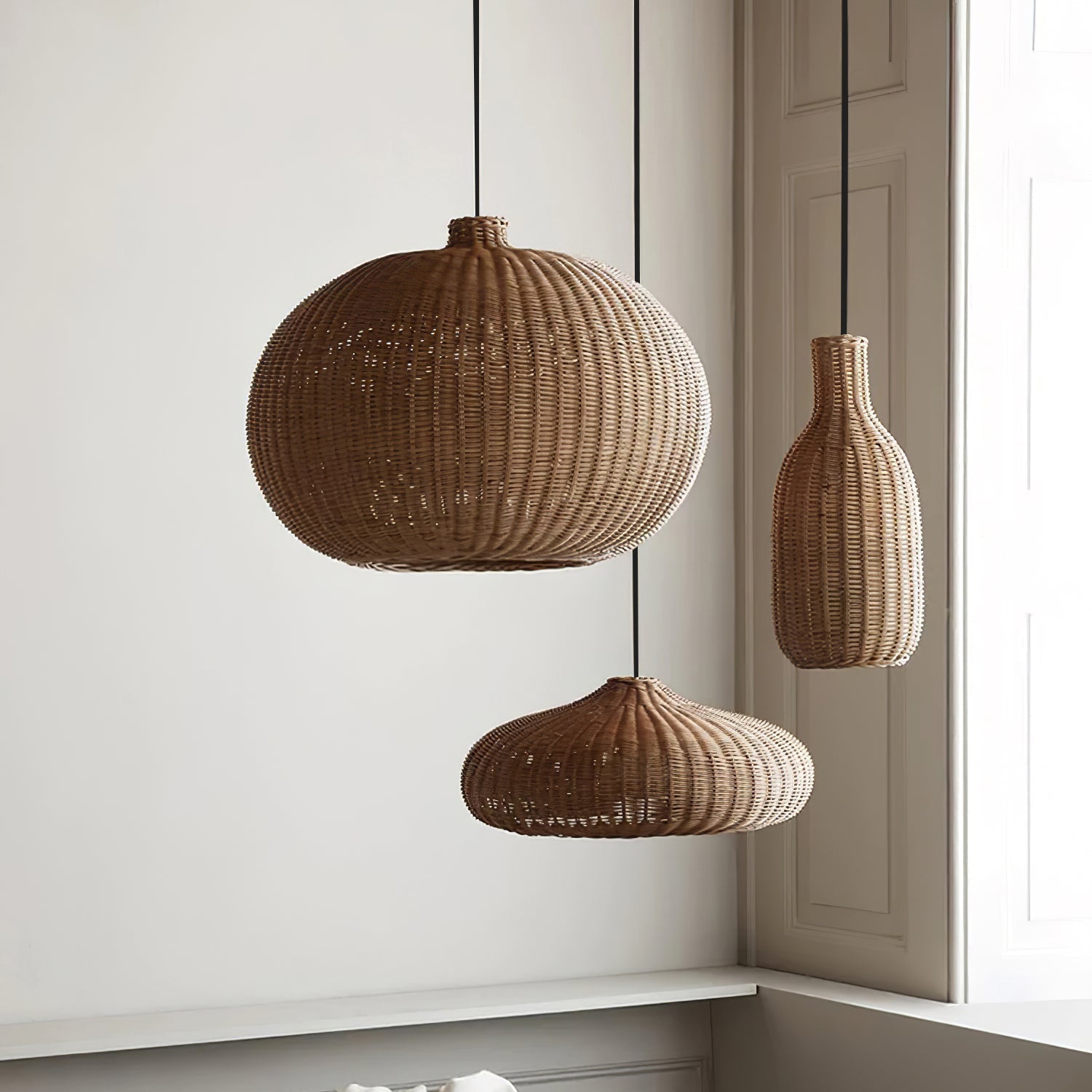 Suspension SAVELO rotin détail finition – Klaross